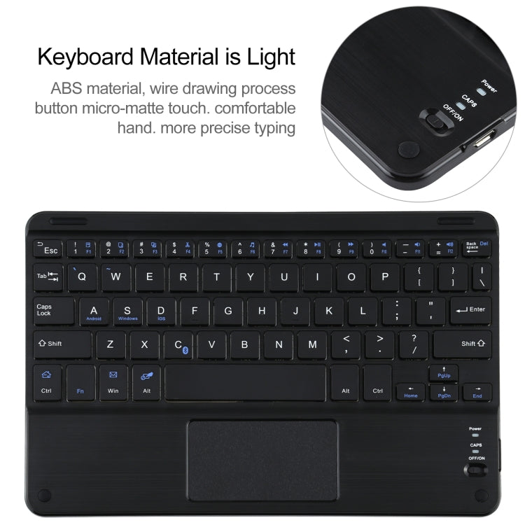 Universal Detachable Bluetooth Keyboard + Leather Case with Touchpad for iPad 9-10 inch