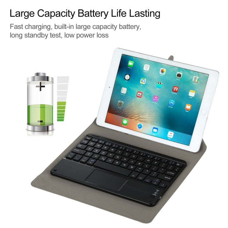 Universal Detachable Bluetooth Keyboard + Leather Case with Touchpad for iPad 9-10 inch