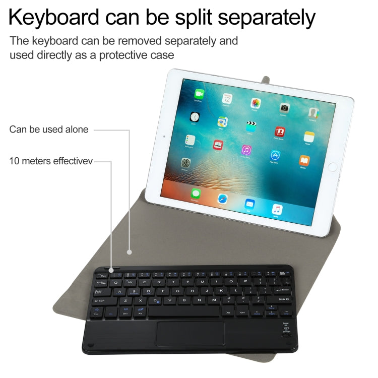 Universal Detachable Bluetooth Keyboard + Leather Case with Touchpad for iPad 9-10 inch