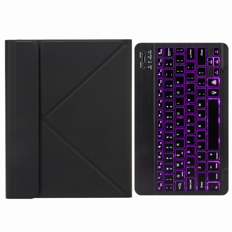 H-102S Monochrome Backlight Bluetooth Keyboard Leather Case with Rear Three-fold Holder