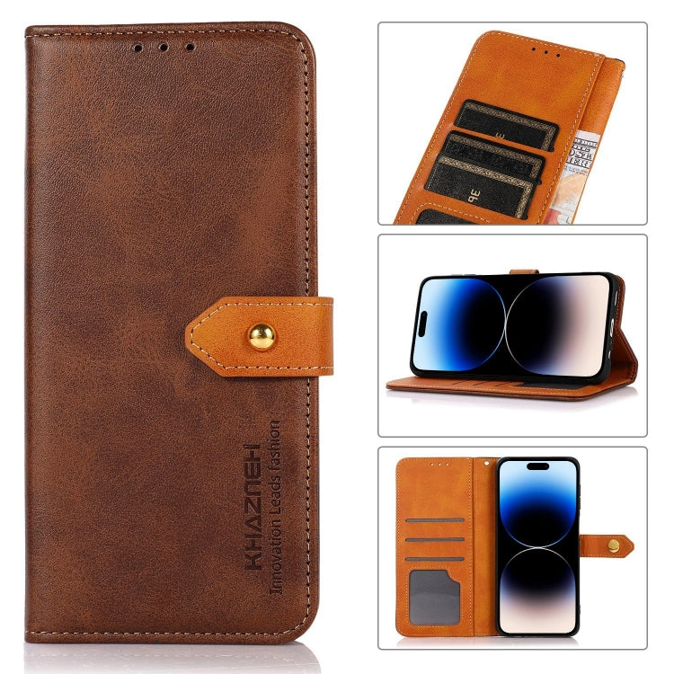 KHAZNEH Dual-color Cowhide Texture Flip Leather Phone Case, Series 1