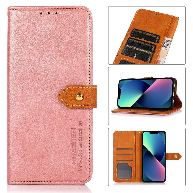 KHAZNEH Dual-color Cowhide Texture Flip Leather Phone Case, Series 1