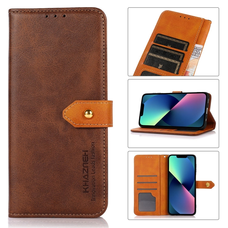 KHAZNEH Dual-color Cowhide Texture Flip Leather Phone Case, Series 1