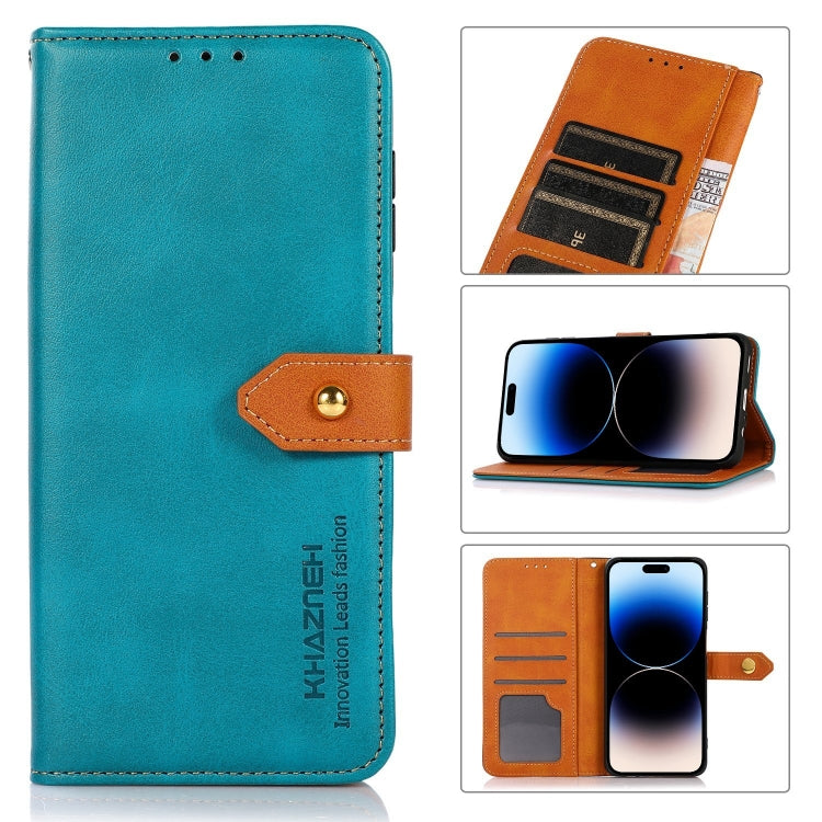 KHAZNEH Dual-color Cowhide Texture Flip Leather Phone Case, For iPhone 14 Pro Max