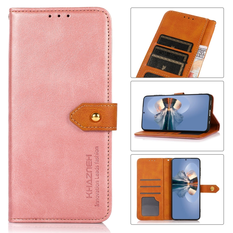 KHAZNEH Dual-color Cowhide Texture Flip Leather Phone Case, Series 1