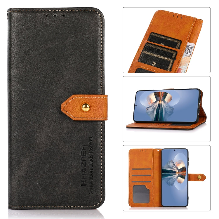 KHAZNEH Dual-color Cowhide Texture Flip Leather Phone Case, Series 1