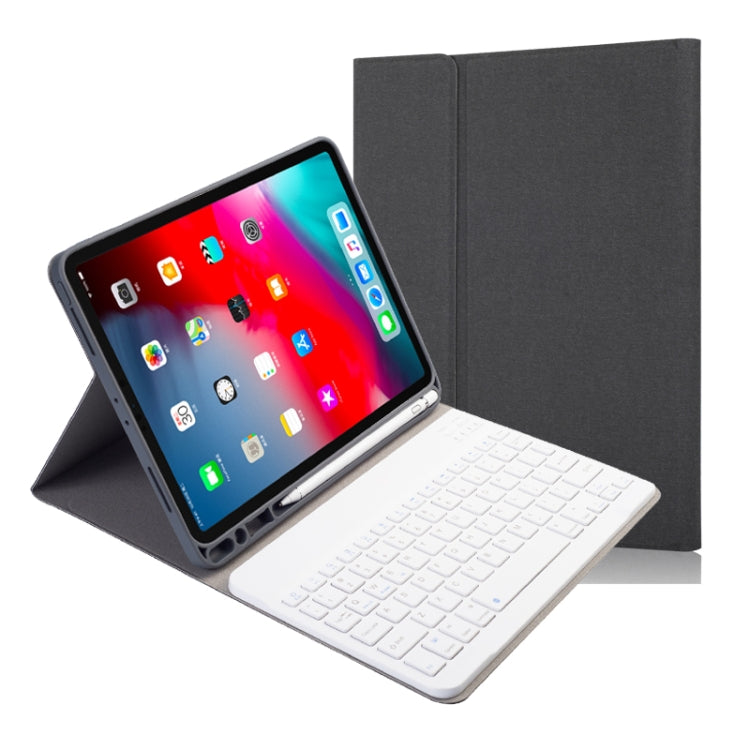 Cloth Texture Detachable Magnetic Bluetooth Keyboard Horizontal Flip Leather Case for iPad Pro 11 2020 / 2018 with Holder & Pen Slot