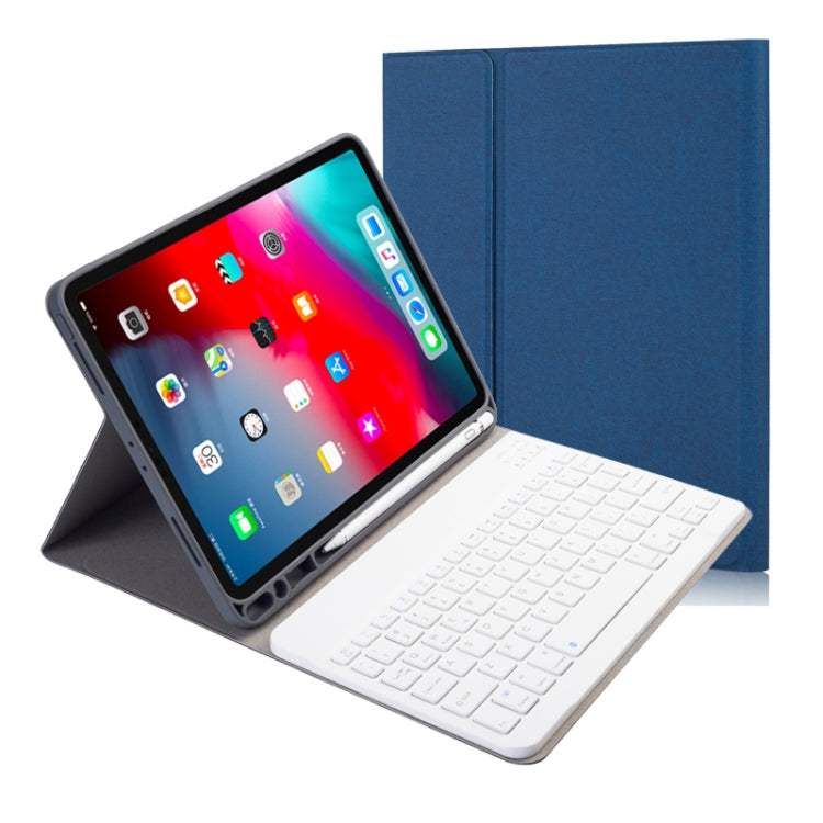 Cloth Texture Detachable Magnetic Bluetooth Keyboard Horizontal Flip Leather Case for iPad Pro 11 2020 / 2018 with Holder & Pen Slot