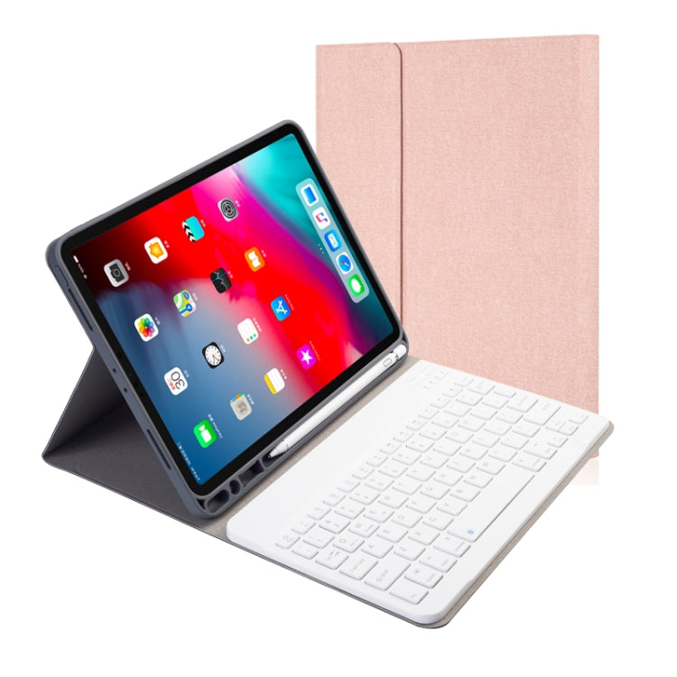 Cloth Texture Detachable Magnetic Bluetooth Keyboard Horizontal Flip Leather Case for iPad Pro 11 2020 / 2018 with Holder & Pen Slot