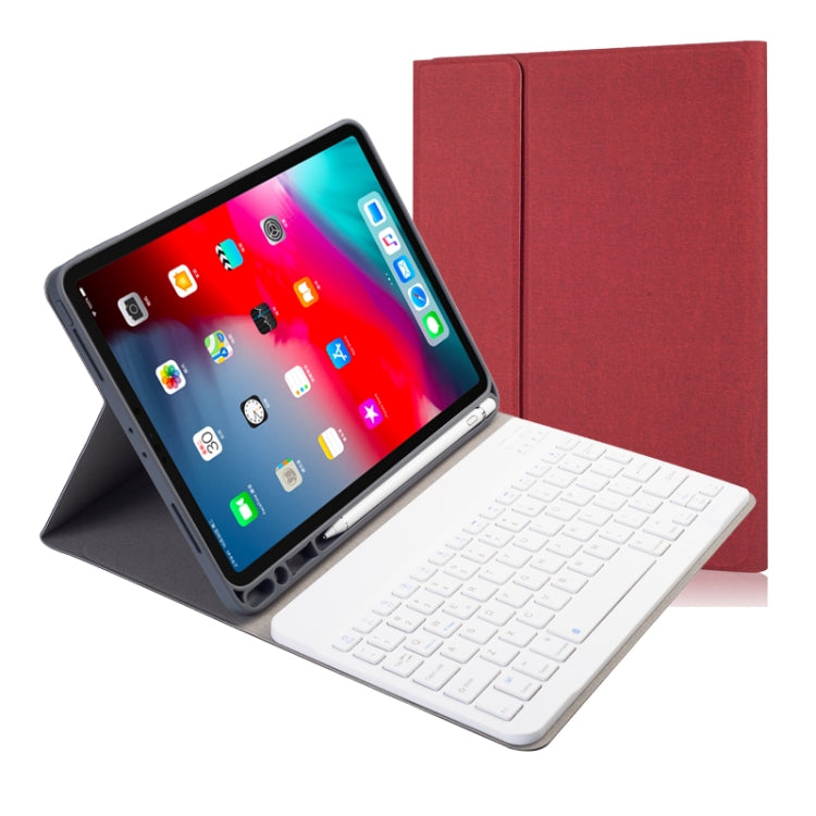 Cloth Texture Detachable Magnetic Bluetooth Keyboard Horizontal Flip Leather Case for iPad Pro 11 2020 / 2018 with Holder & Pen Slot