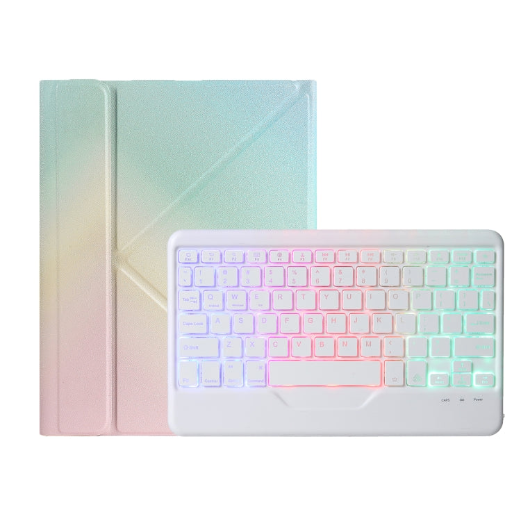 B10S Triangle Holder Three-color Backlight Bluetooth Keyboard Leather Case