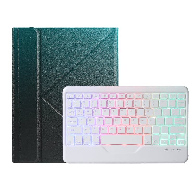 B10S Triangle Holder Three-color Backlight Bluetooth Keyboard Leather Case