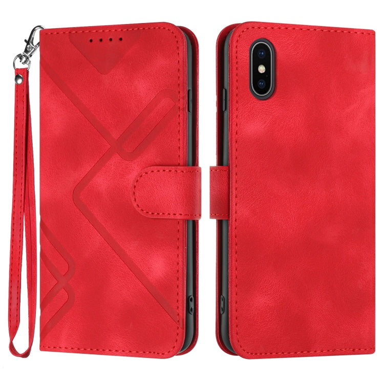 Line Pattern Skin Feel Leather Phone Case, For iPhone XR, For iPhone XS Max, For iPhone 6 Plus/7 Plus/8 Plus, For iPhone 5s / SE