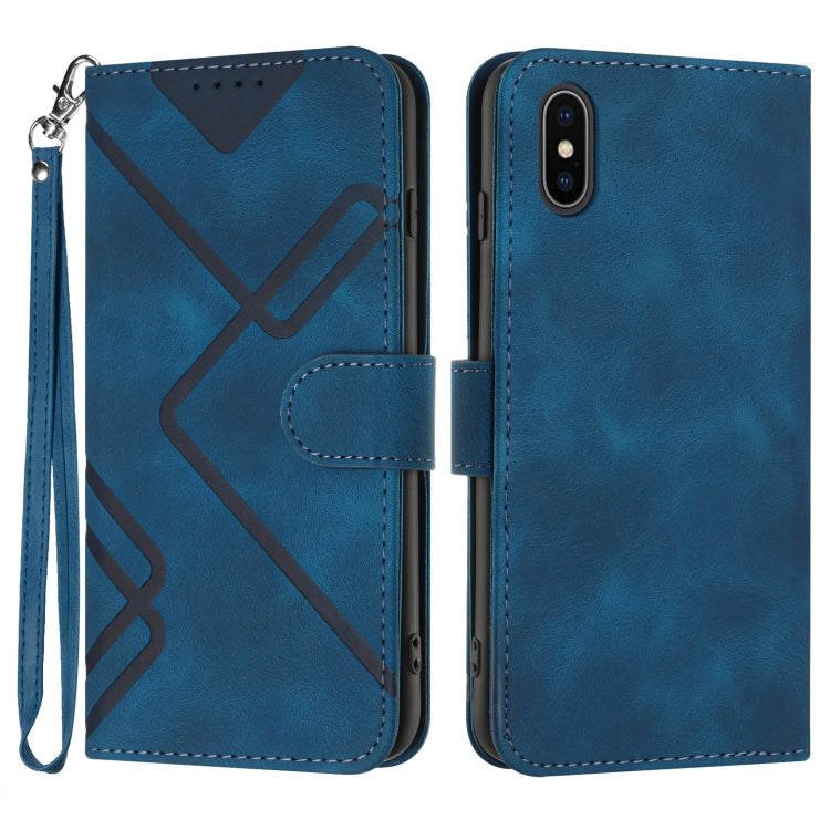 Line Pattern Skin Feel Leather Phone Case, For iPhone XR, For iPhone XS Max, For iPhone 6 Plus/7 Plus/8 Plus, For iPhone 5s / SE
