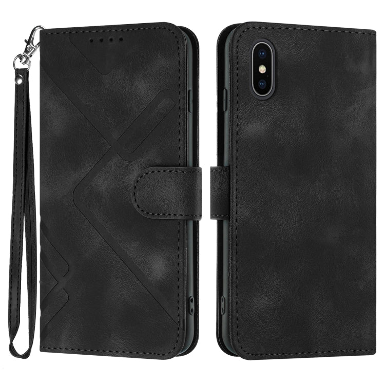 Line Pattern Skin Feel Leather Phone Case, For iPhone XR, For iPhone XS Max, For iPhone 6 Plus/7 Plus/8 Plus, For iPhone 5s / SE