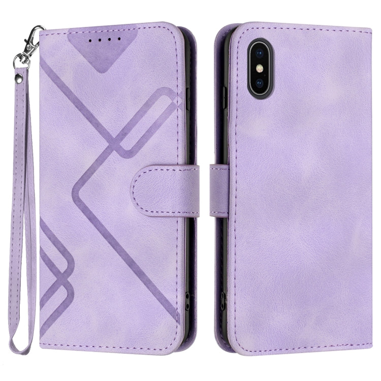 Line Pattern Skin Feel Leather Phone Case, For iPhone XR, For iPhone XS Max, For iPhone 6 Plus/7 Plus/8 Plus, For iPhone 5s / SE