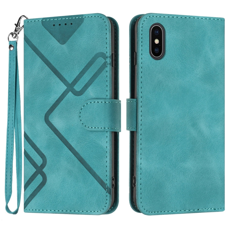 Line Pattern Skin Feel Leather Phone Case, For iPhone XR, For iPhone XS Max, For iPhone 6 Plus/7 Plus/8 Plus, For iPhone 5s / SE