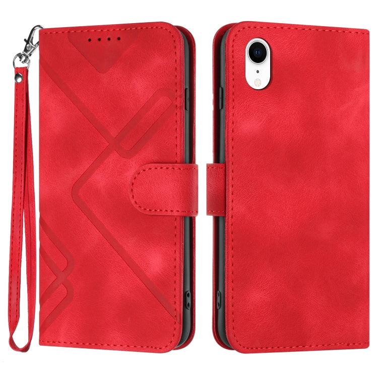 Line Pattern Skin Feel Leather Phone Case, For iPhone XR, For iPhone XS Max, For iPhone 6 Plus/7 Plus/8 Plus, For iPhone 5s / SE