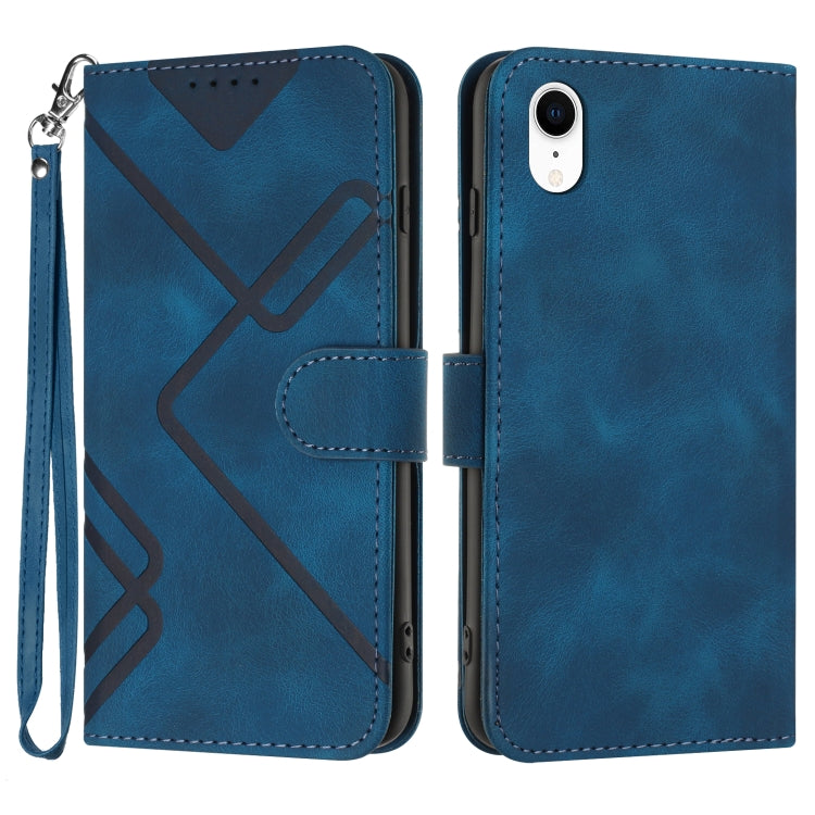 Line Pattern Skin Feel Leather Phone Case, For iPhone XR, For iPhone XS Max, For iPhone 6 Plus/7 Plus/8 Plus, For iPhone 5s / SE