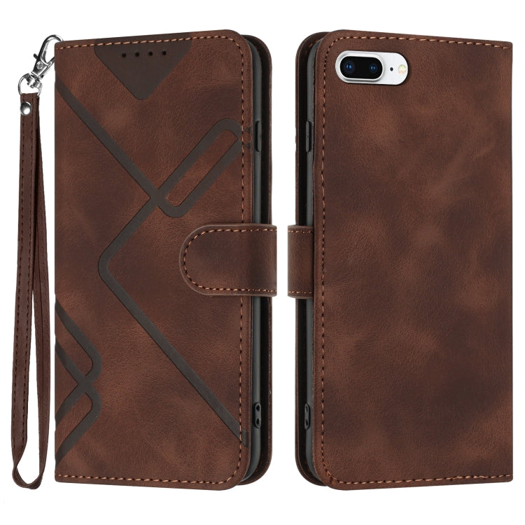 Line Pattern Skin Feel Leather Phone Case, For iPhone XR, For iPhone XS Max, For iPhone 6 Plus/7 Plus/8 Plus, For iPhone 5s / SE