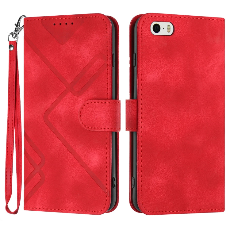 Line Pattern Skin Feel Leather Phone Case, For iPhone XR, For iPhone XS Max, For iPhone 6 Plus/7 Plus/8 Plus, For iPhone 5s / SE