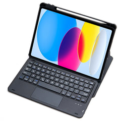 F10B-A 360 Rotation Acrylic Transparent Bluetooth Keyboard Leather Case With Touch Control