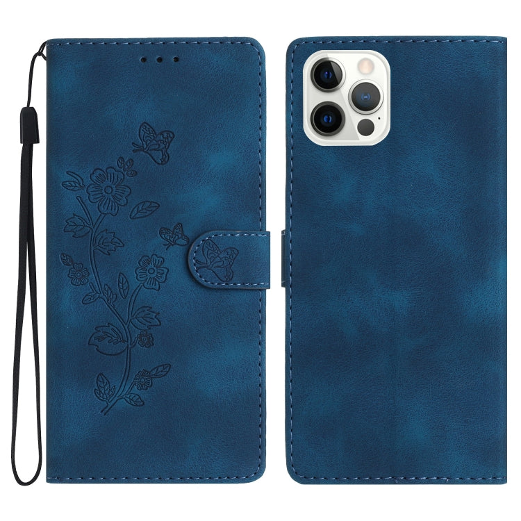 Flower Butterfly Embossing Pattern Leather Phone Case, Series 1