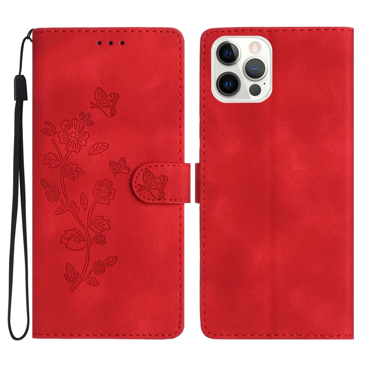 Flower Butterfly Embossing Pattern Leather Phone Case, Series 1