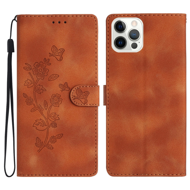 Flower Butterfly Embossing Pattern Leather Phone Case, Series 1