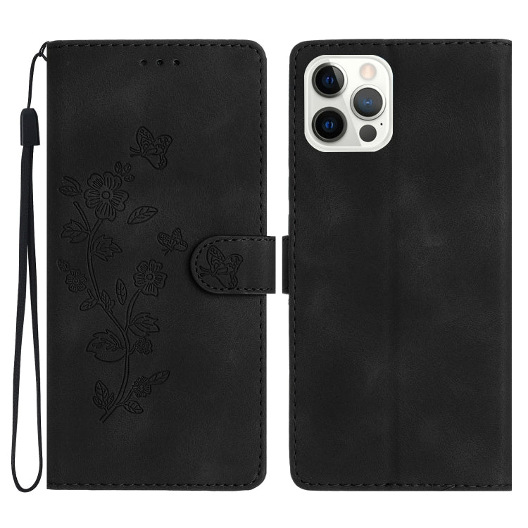 Flower Butterfly Embossing Pattern Leather Phone Case, Series 1