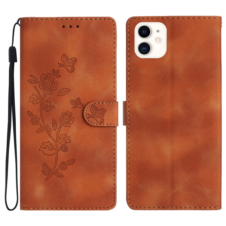 Flower Butterfly Embossing Pattern Leather Phone Case, Series 1