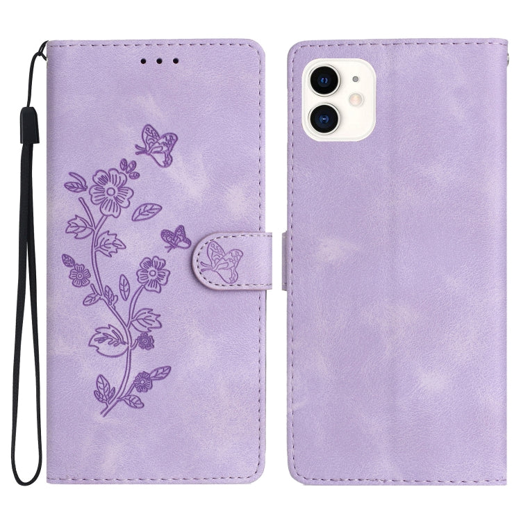 Flower Butterfly Embossing Pattern Leather Phone Case, Series 1