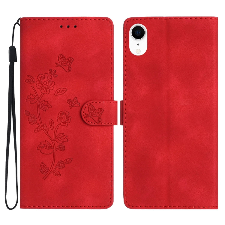 Flower Butterfly Embossing Pattern Leather Phone Case, Series 1