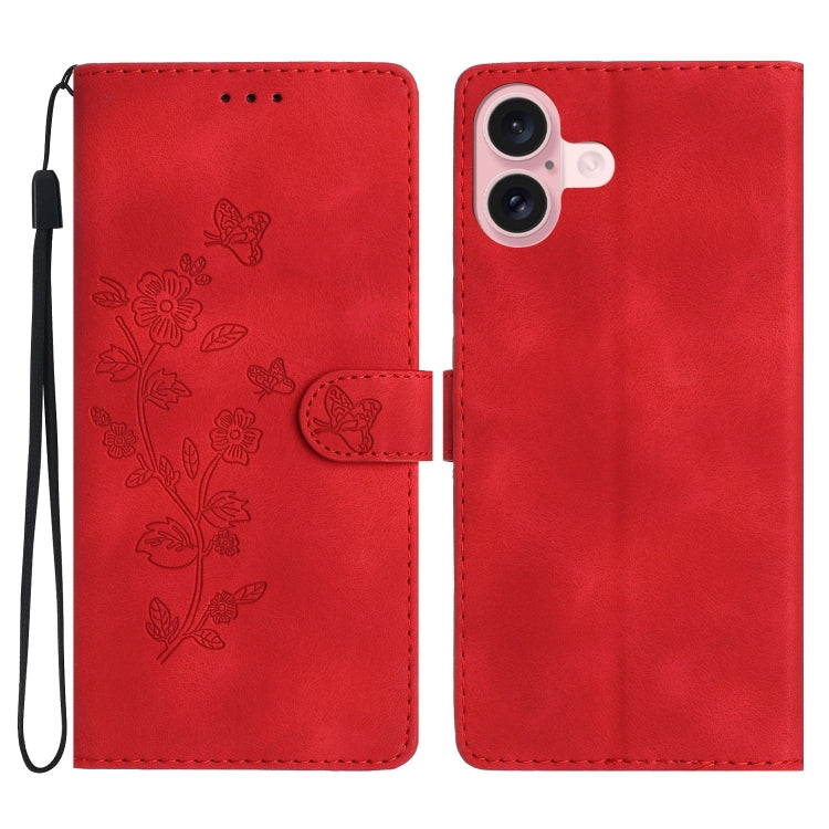 Flower Butterfly Embossing Pattern Leather Phone Case, Series 1