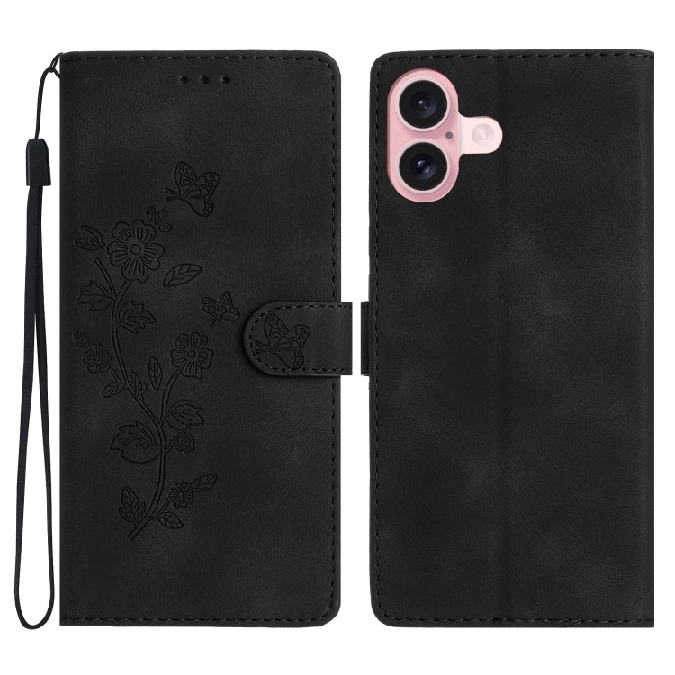 Flower Butterfly Embossing Pattern Leather Phone Case, Series 1