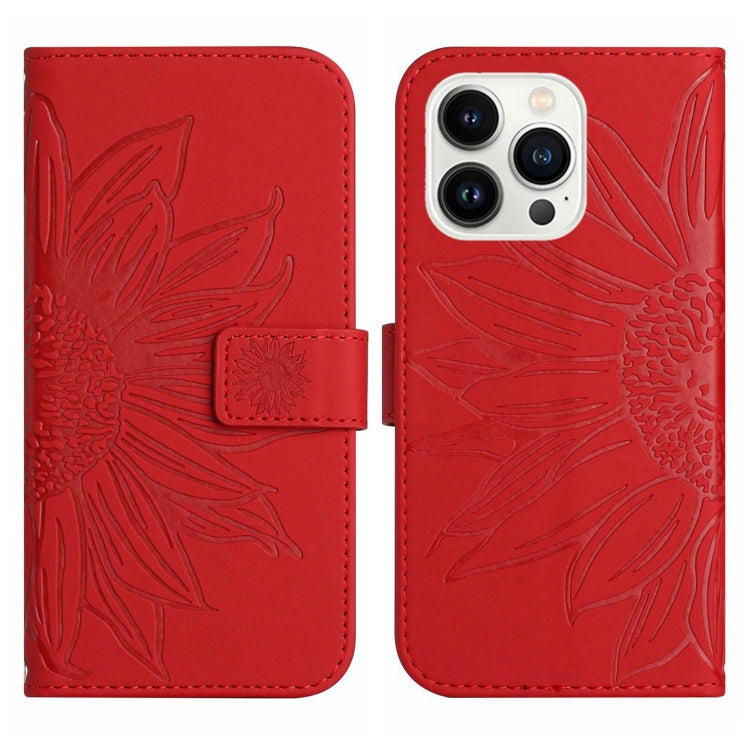 Skin Feel Sun Flower Embossed Flip Leather Phone Case with Lanyard, Series 1