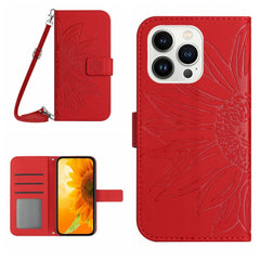 Skin Feel Sun Flower Embossed Flip Leather Phone Case with Lanyard, Series 1