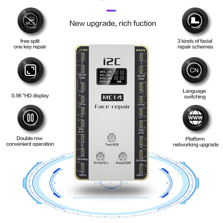 i2C MC14 Dot Matrix Repair Instrument for iPhone X to 14Pro Max / iPad Pro 3 / 4 Series