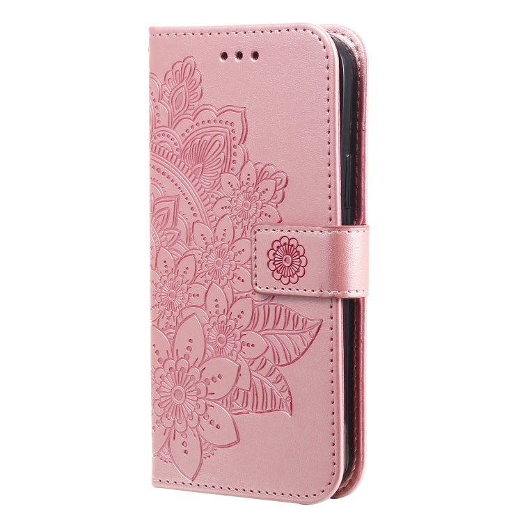 7-petal Flowers Embossing Leather Phone Case, Series 1