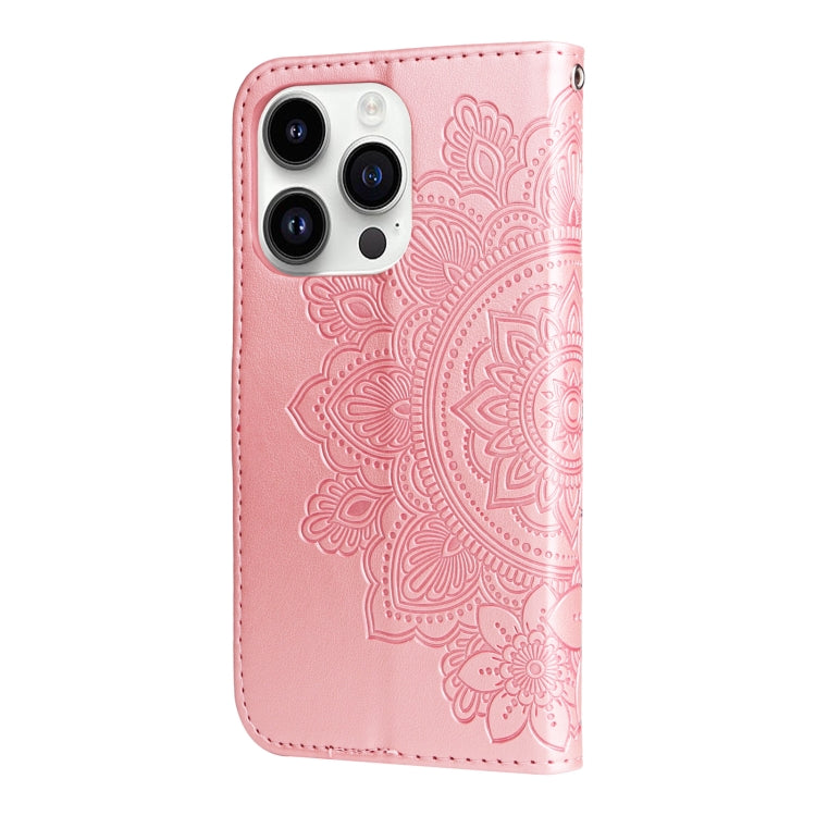 7-petal Flowers Embossing Leather Phone Case, Series 1