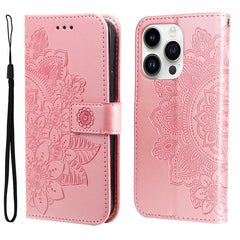 7-petal Flowers Embossing Leather Phone Case, Series 1