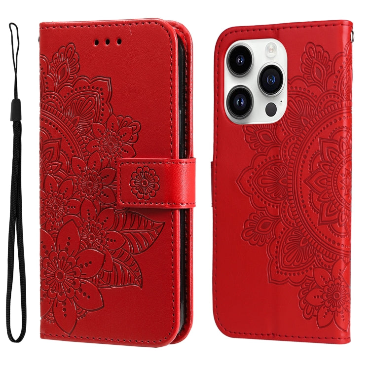 7-petal Flowers Embossing Leather Phone Case, Series 1