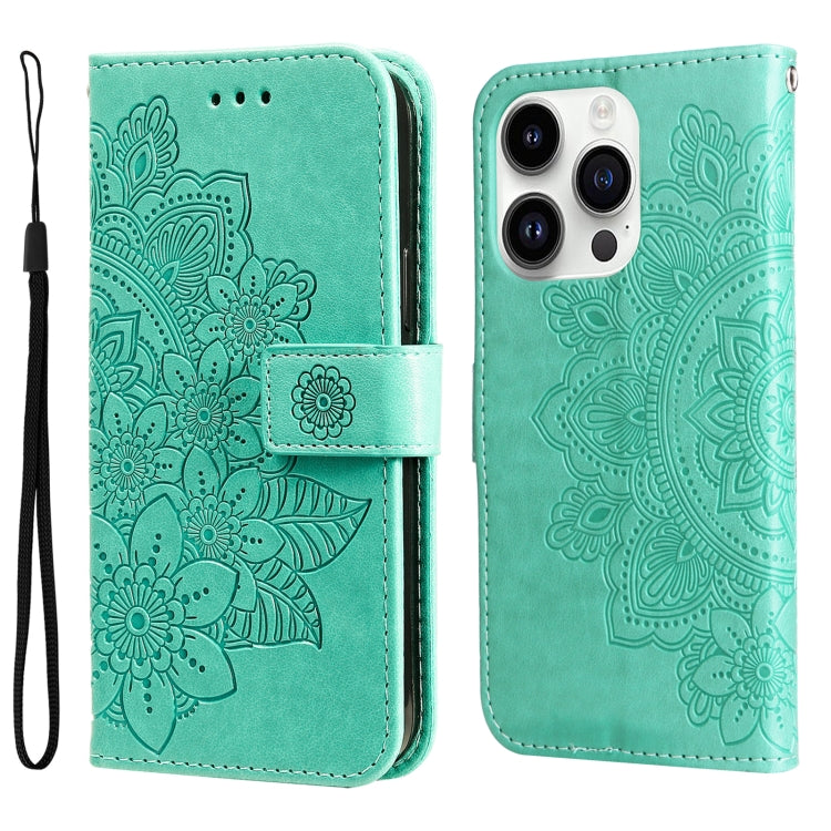 7-petal Flowers Embossing Leather Phone Case, Series 1