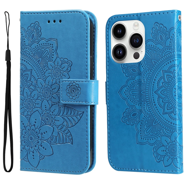 7-petal Flowers Embossing Leather Phone Case, Series 1