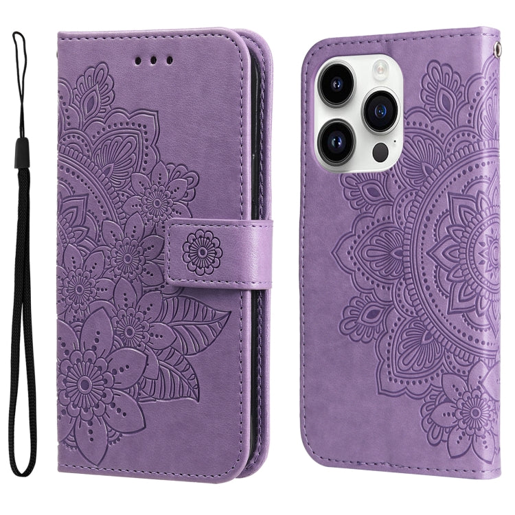 7-petal Flowers Embossing Leather Phone Case, Series 1