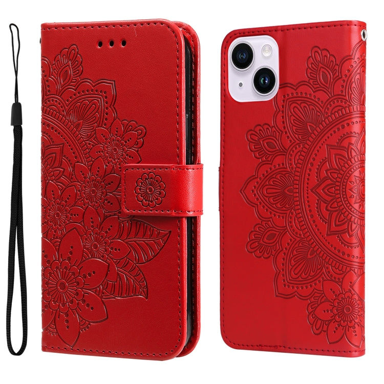 7-petal Flowers Embossing Leather Phone Case, Series 1