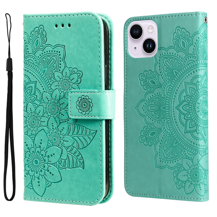 7-petal Flowers Embossing Leather Phone Case, Series 1