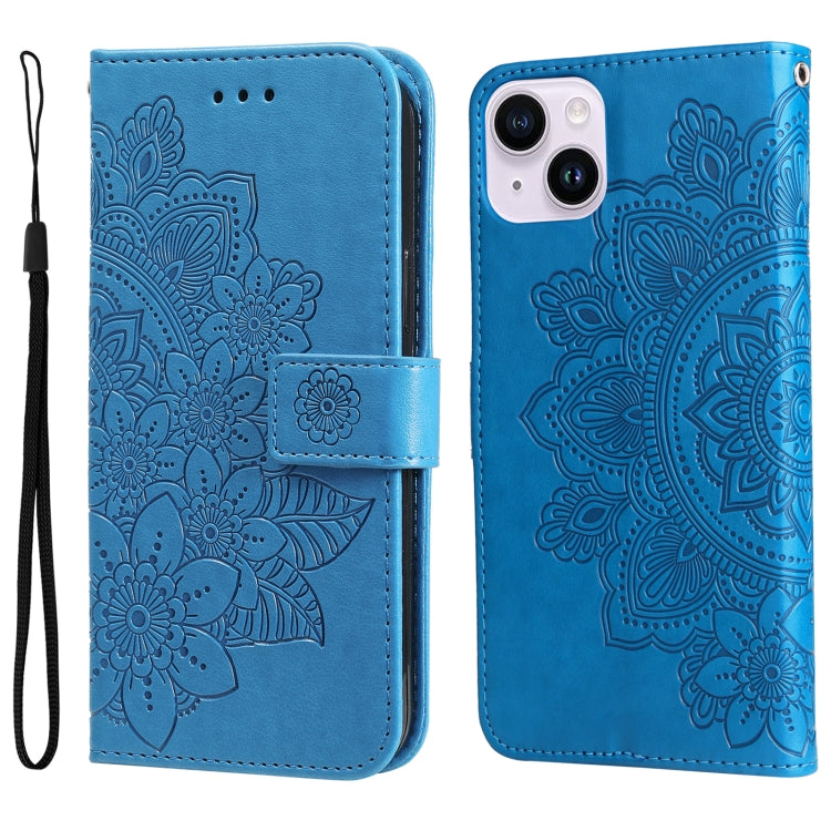 7-petal Flowers Embossing Leather Phone Case, Series 1