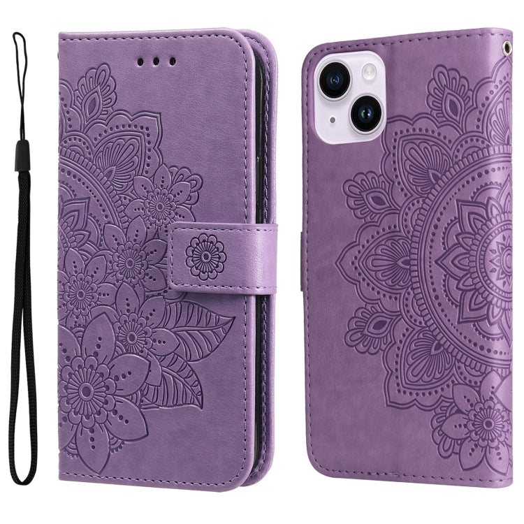 7-petal Flowers Embossing Leather Phone Case, Series 1