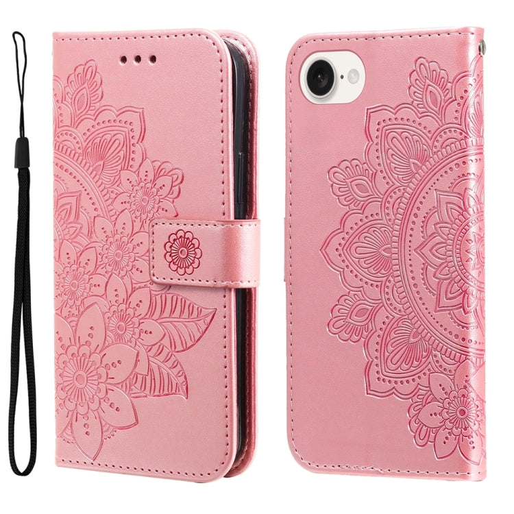 7-petal Flowers Embossing Leather Phone Case, Series 1